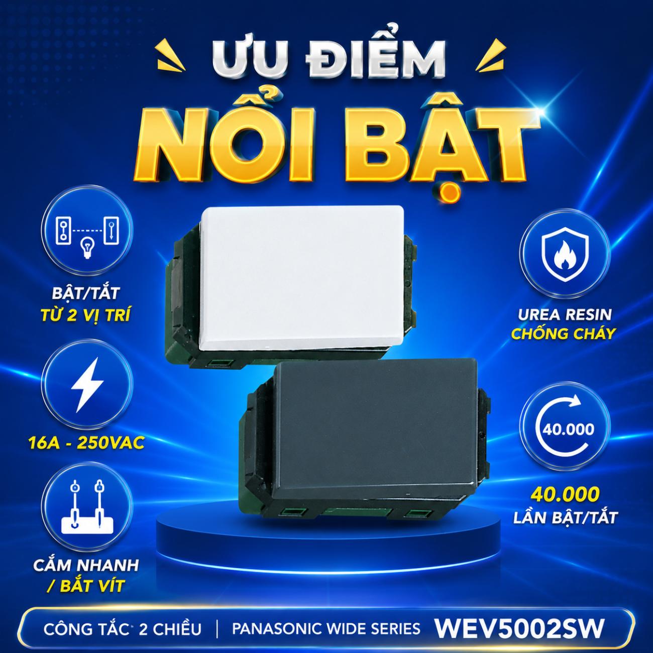 Công tắc C 2 chiều Panasonic Wide Series WEV5002SW